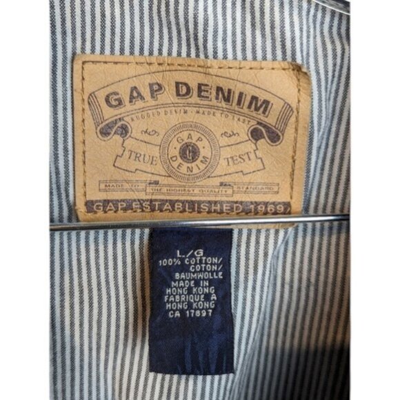 Gap Denim black acid wash collared denim jacket size L - Picture 2 of 6